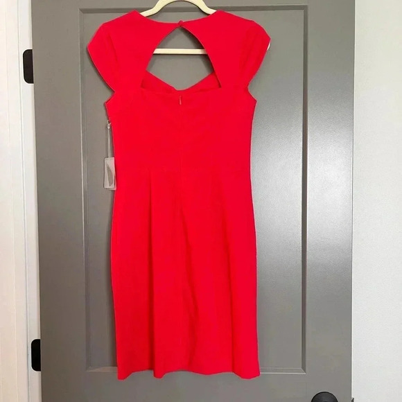 Forever 21 Womens Stretch V-Neck Cap Sleeve Sheath Dress Red Small NWT - Picture 7 of 11